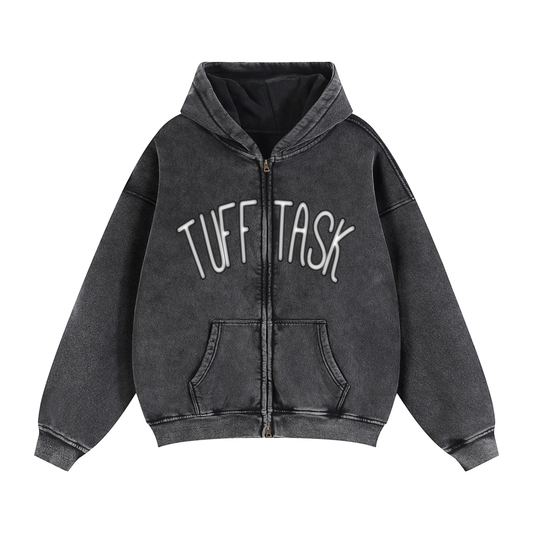 Zip-Through Boxy Fleece Hoodie