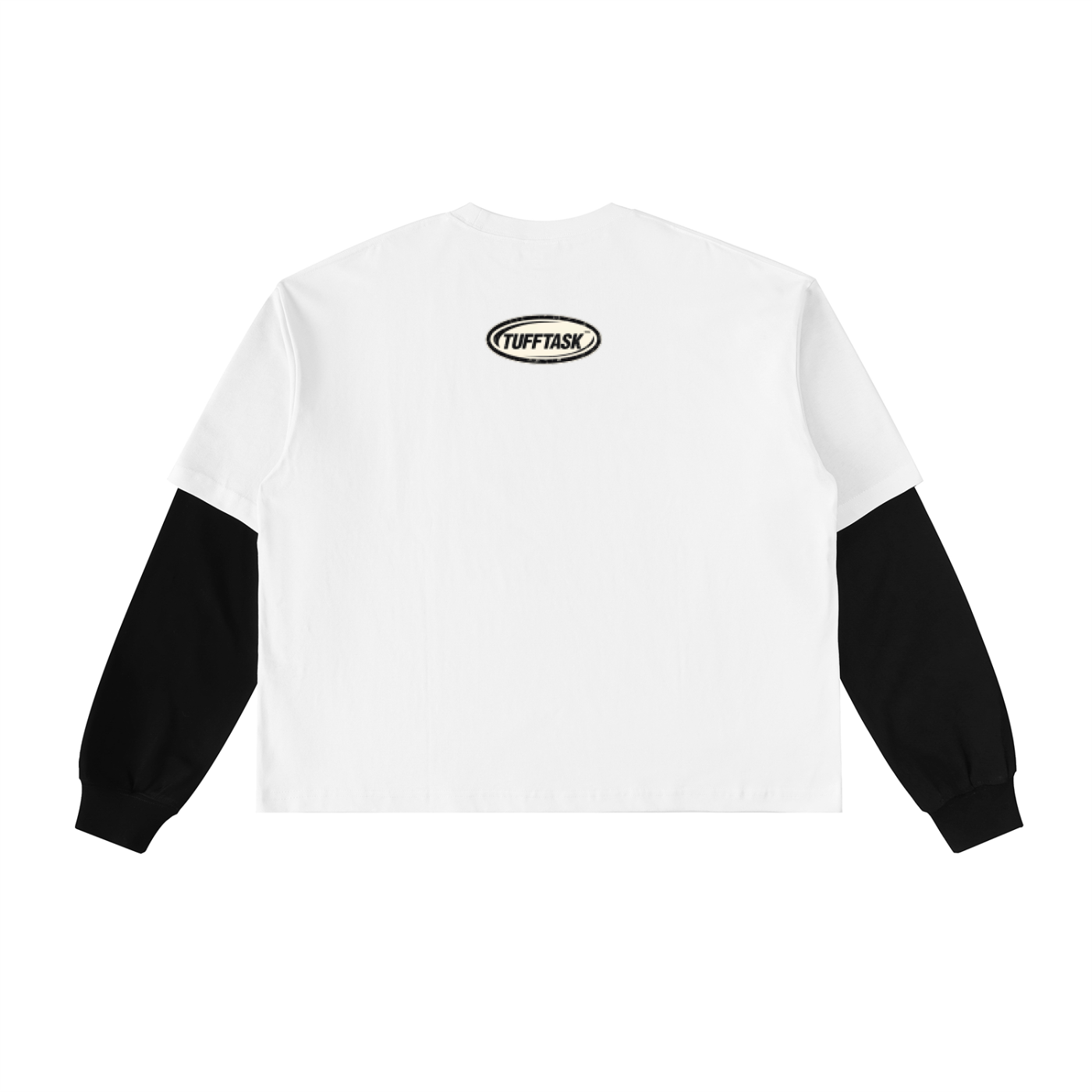 Layered Contrast Sleeve Cotton T-Shirt