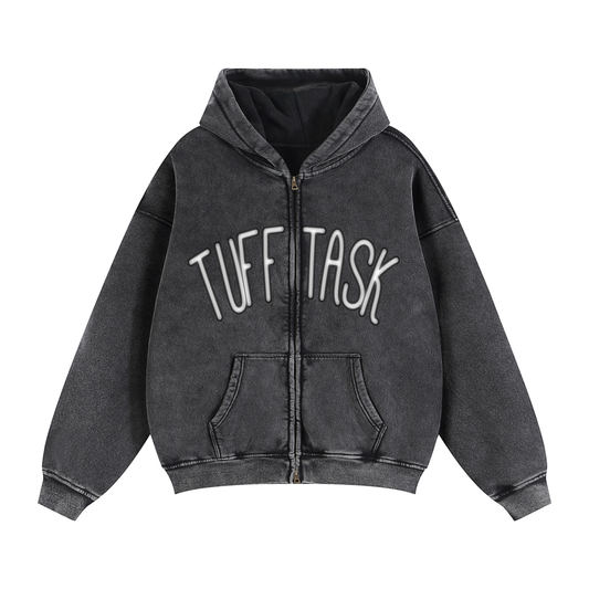 Zip-Through Boxy Fleece Hoodie