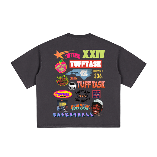 Vintage Washed TUFFTASK LOGO Boxy T-Shirt