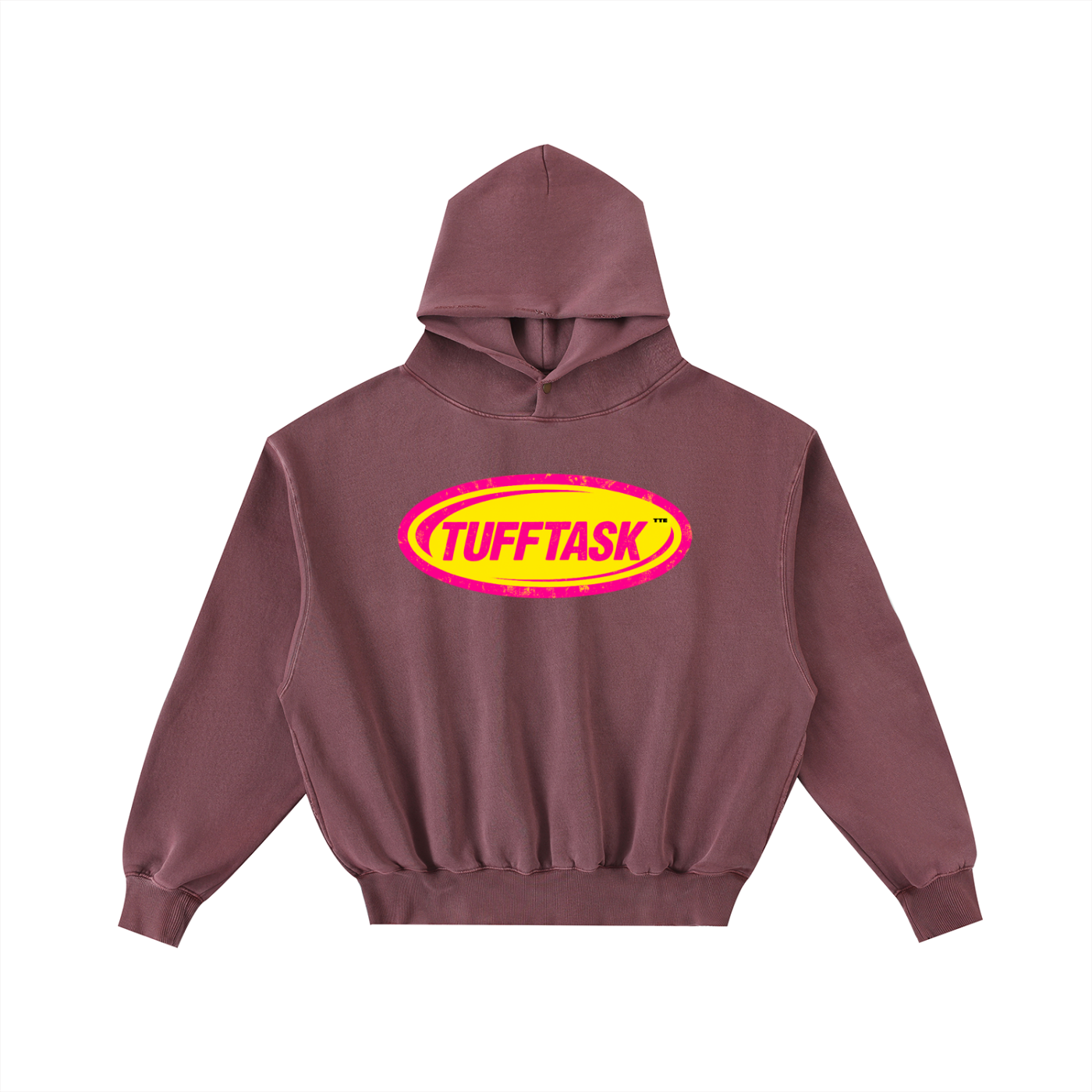 Frayed Enzyme Washed Fleece Hoodie