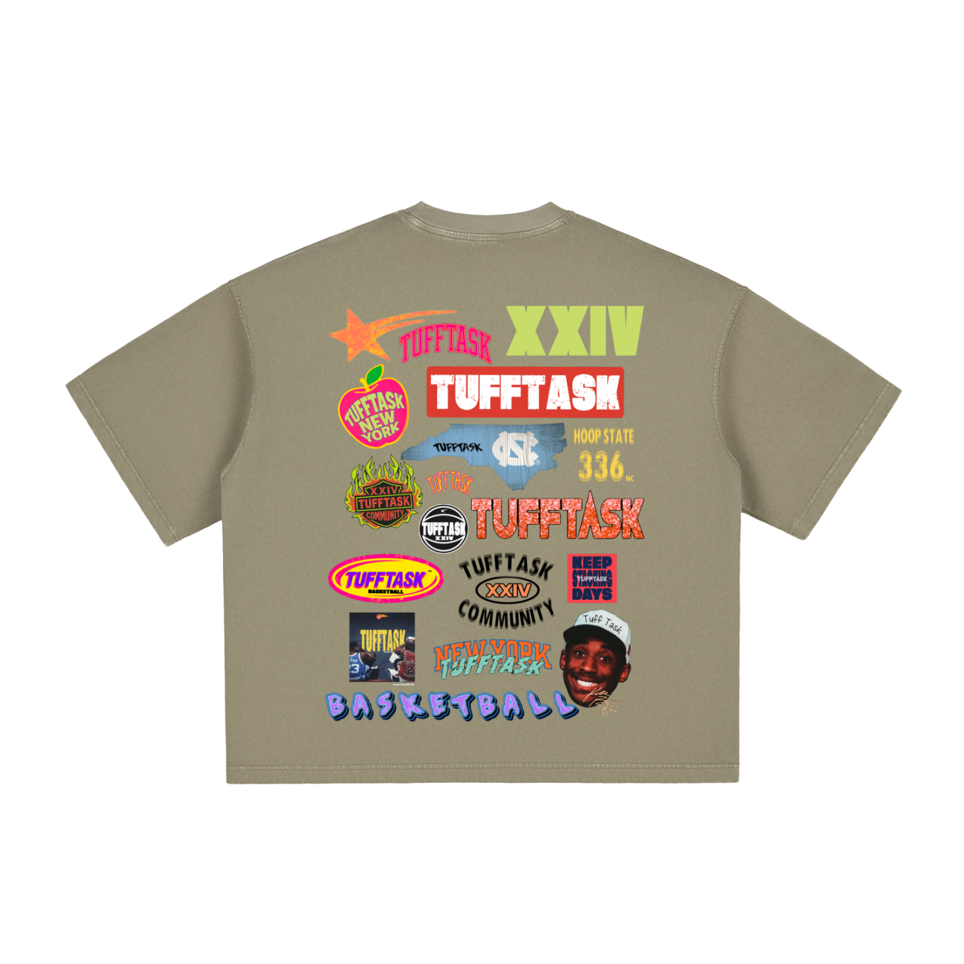 Vintage Washed TUFFTASK LOGO Boxy T-Shirt