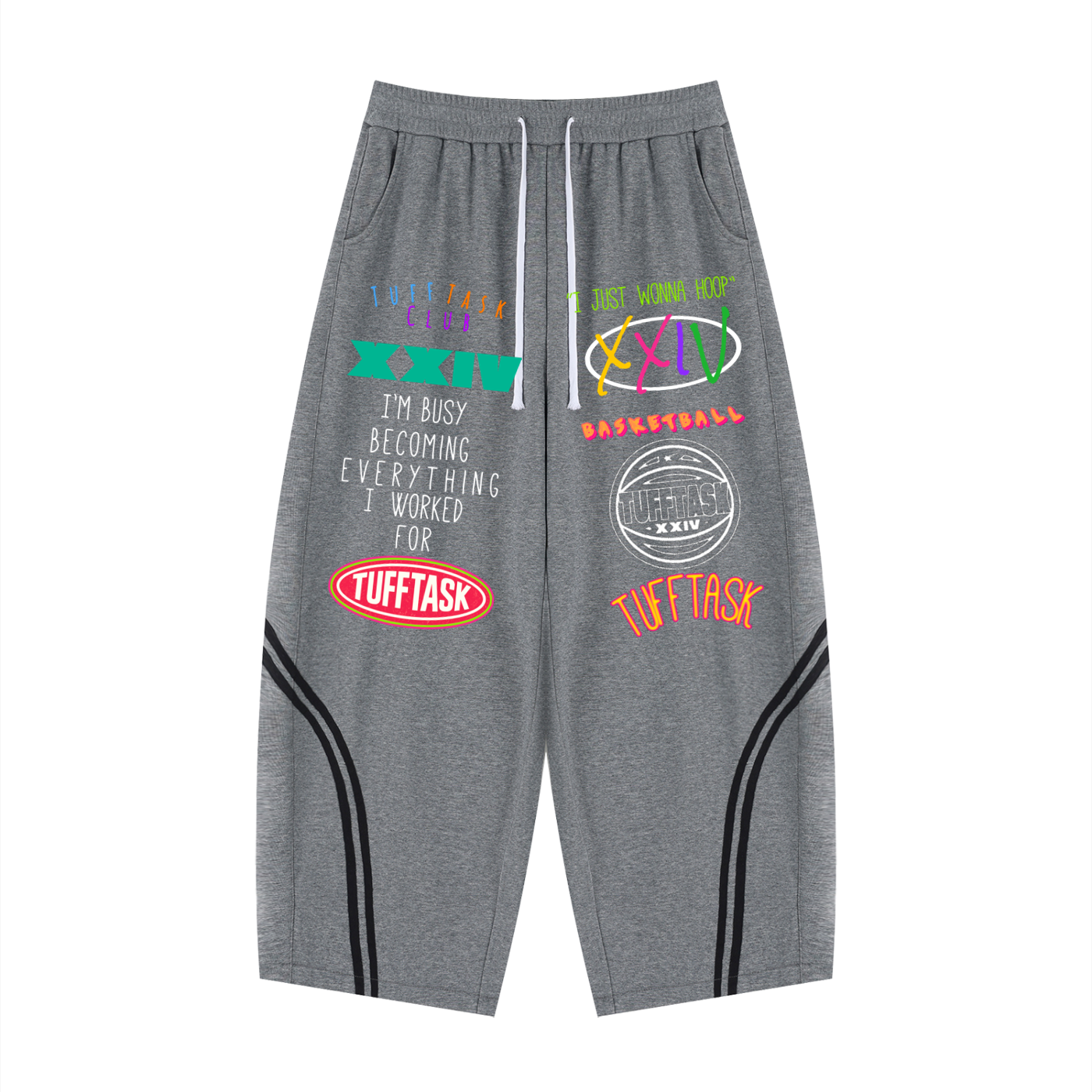 Unisex Wide Leg Piping Sweatpants