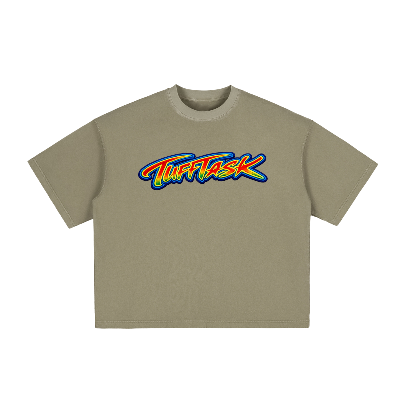 Vintage Washed TUFFTASK LOGO Boxy T-Shirt