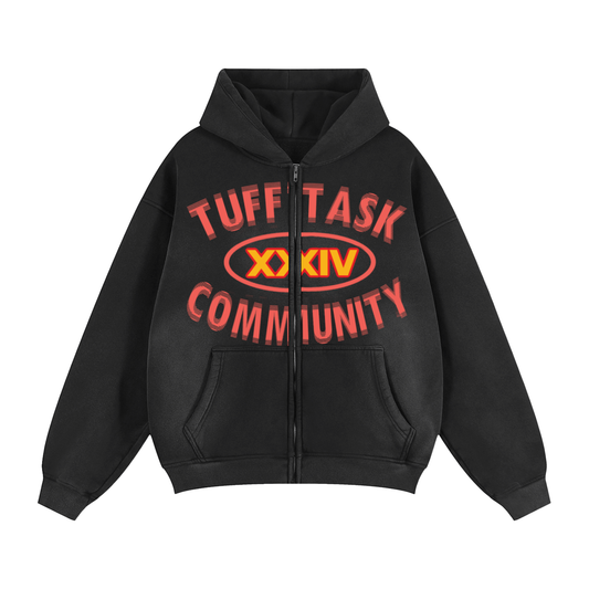 Sunfade Two-way Zipper Boxy Hoodie