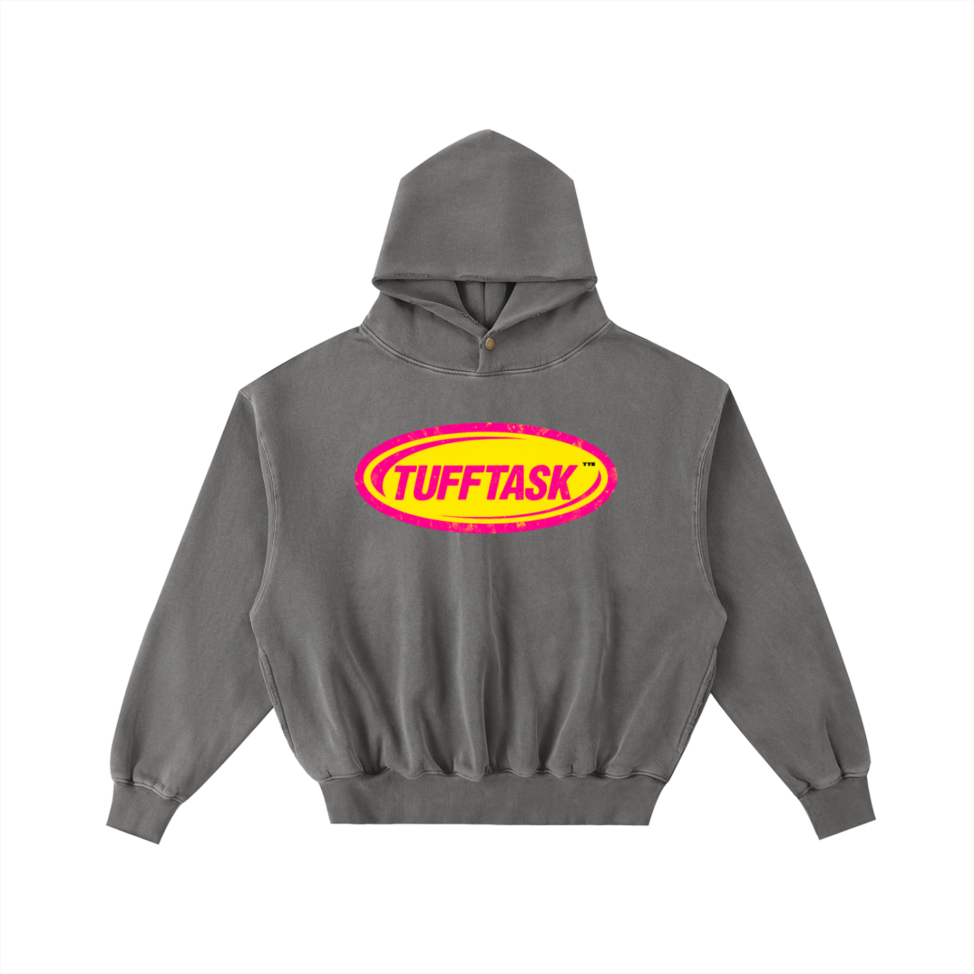 Frayed Enzyme Washed Fleece Hoodie