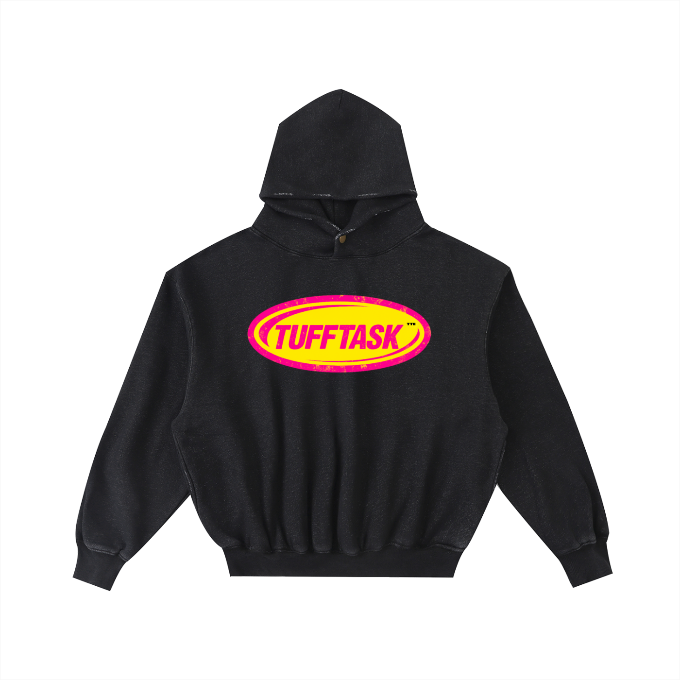 Frayed Enzyme Washed Fleece Hoodie