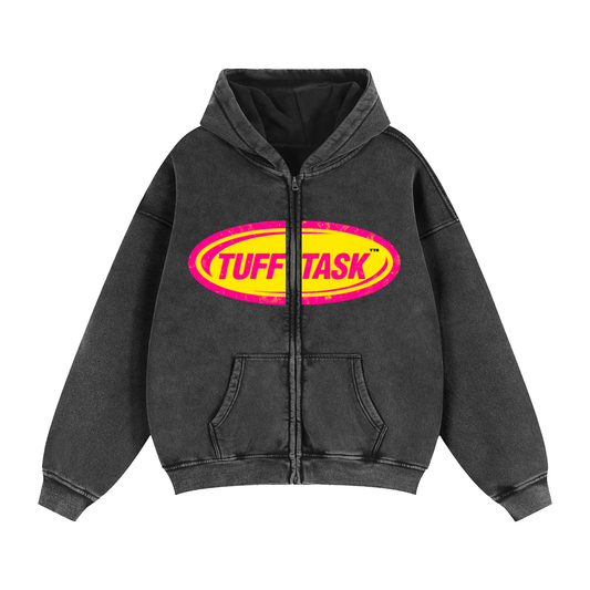 Zip-Through Boxy Fleece Hoodie