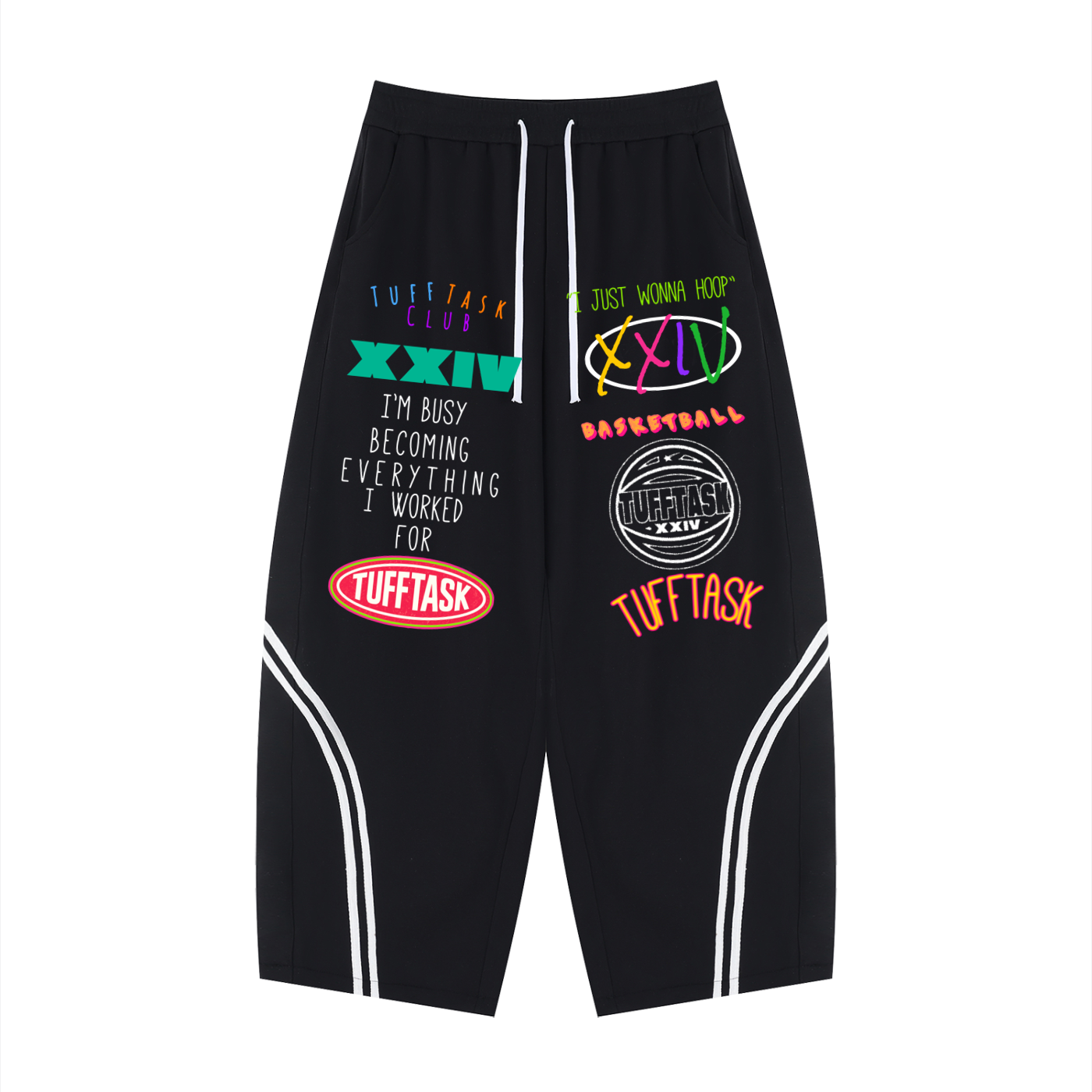 Unisex Wide Leg Piping Sweatpants